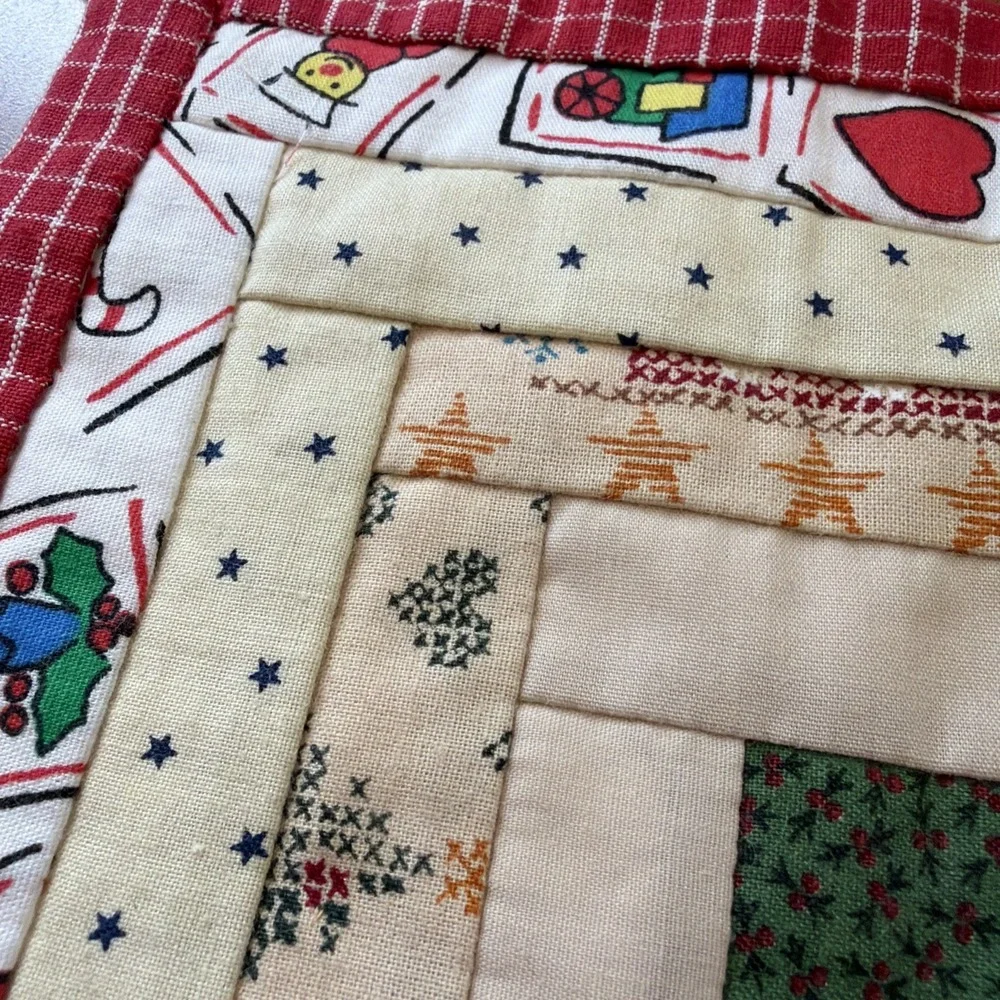 Vtg Quilted Christmas Pot Holder 8